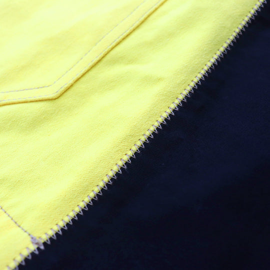 JUNYA WATANABE COMME des GARCONS coat WE-C002 Outer material: 100% cotton, Lining: 100% cotton, Sleeve lining: 100% cupra, Leather part: artificial leather Navy yellow mens S Used Authentic