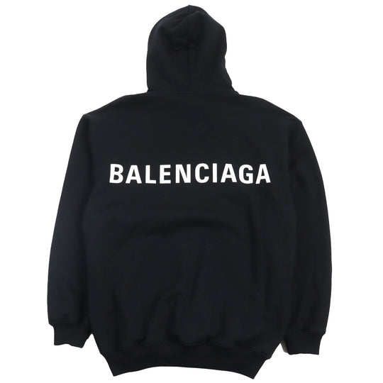 BALENCIAGA Hoodie 518215 Main: 100% cotton black mens XS Used Authentic
