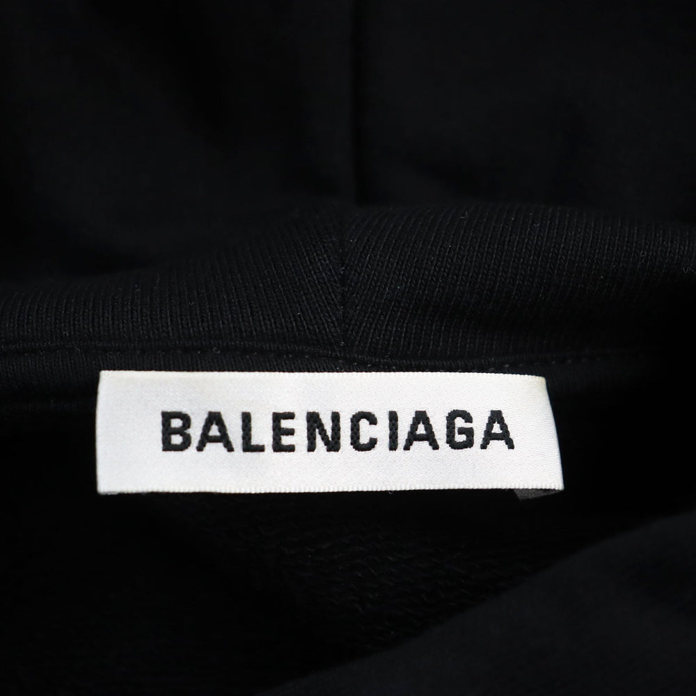 BALENCIAGA Hoodie 518215 Main: 100% cotton black mens XS Used Authentic