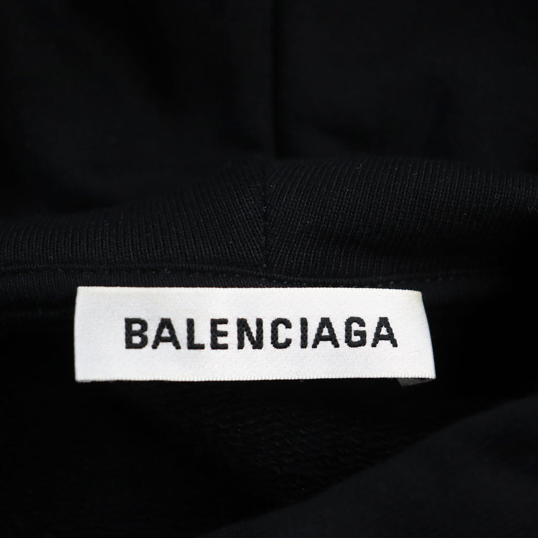 BALENCIAGA Hoodie 518215 Main: 100% cotton black mens XS Used Authentic