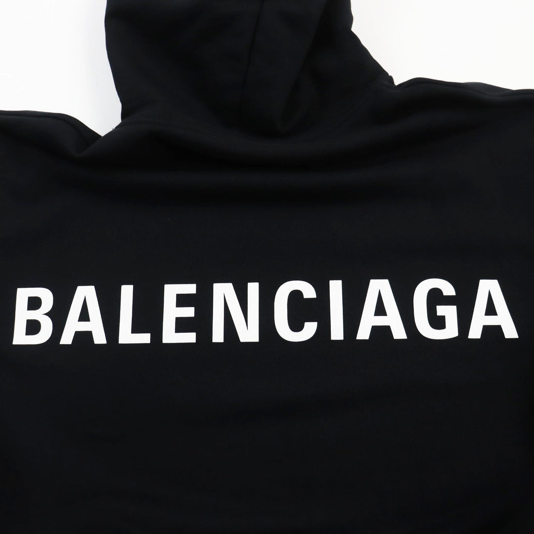BALENCIAGA Hoodie 518215 Main: 100% cotton black mens XS Used Authentic