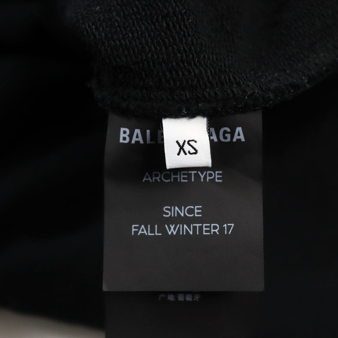 BALENCIAGA Hoodie 518215 Main: 100% cotton black mens XS Used Authentic