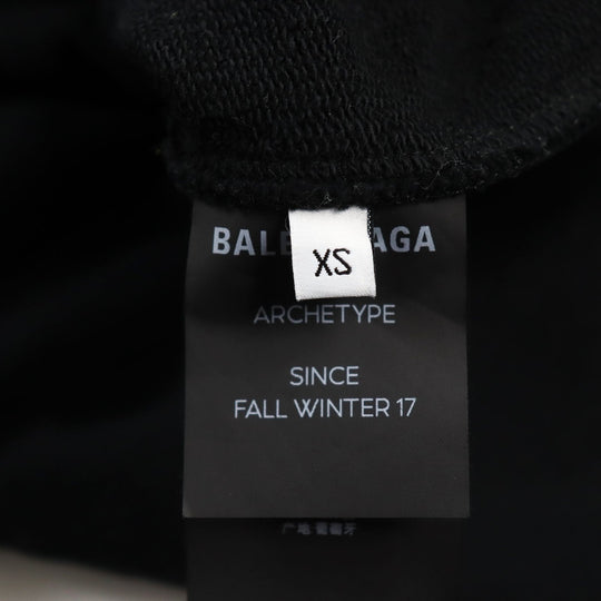BALENCIAGA Hoodie 518215 Main: 100% cotton black mens XS Used Authentic