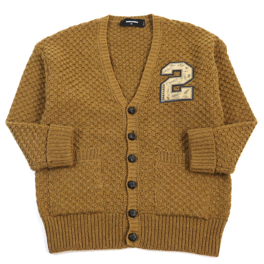 DSQUARED2 cardigan S74HA1084 S17409 Main: 75% wool, Main: 25% alpaca, Leather part: cowhide Camel mens XS Used Authentic