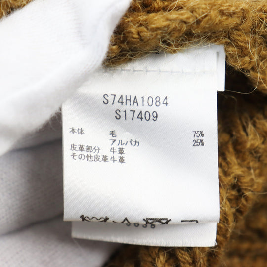 DSQUARED2 cardigan S74HA1084 S17409 Main: 75% wool, Main: 25% alpaca, Leather part: cowhide Camel mens XS Used Authentic