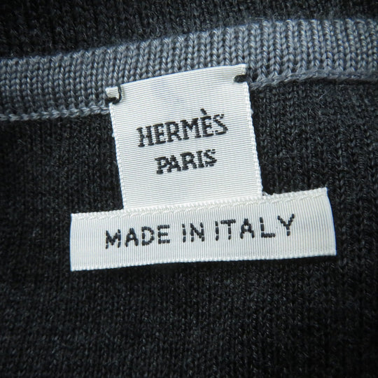 HERMES one piece Main: 100% silk, Main: 50% cashmere, Main: 50% silk, Part: 46% cashmere, Part: 46% silk, : 6% nylon, 2% polyurethane gray Clic Clac a Pois Women 34 Used Authentic