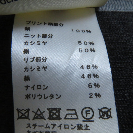 HERMES one piece Main: 100% silk, Main: 50% cashmere, Main: 50% silk, Part: 46% cashmere, Part: 46% silk, : 6% nylon, 2% polyurethane gray Clic Clac a Pois Women 34 Used Authentic