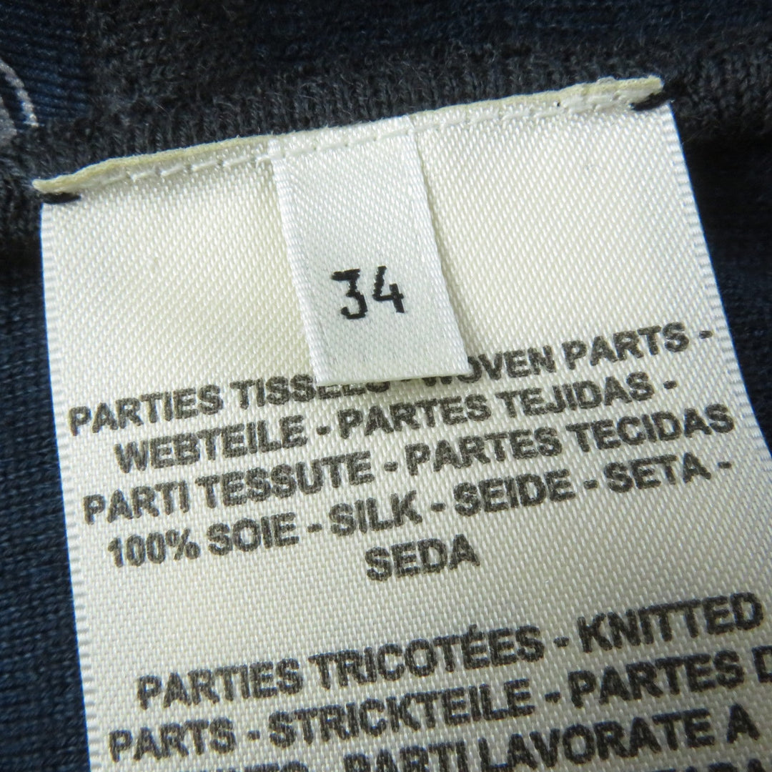 HERMES one piece 2H2825DS Main: 100% silk, Main: 50% cashmere, Main: 50% silk, Part: 48% cashmere, Part: 48% silk, : 3% nylon, 1% polyurethane, Embroidery: 100% polyester gray HARNAIS DE COUR Court harness Women 34 Used Authentic