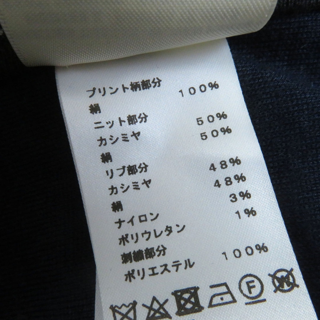 HERMES one piece 2H2825DS Main: 100% silk, Main: 50% cashmere, Main: 50% silk, Part: 48% cashmere, Part: 48% silk, : 3% nylon, 1% polyurethane, Embroidery: 100% polyester gray HARNAIS DE COUR Court harness Women 34 Used Authentic