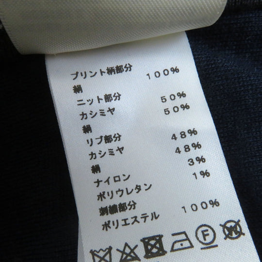 HERMES one piece 2H2825DS Main: 100% silk, Main: 50% cashmere, Main: 50% silk, Part: 48% cashmere, Part: 48% silk, : 3% nylon, 1% polyurethane, Embroidery: 100% polyester gray HARNAIS DE COUR Court harness Women 34 Used Authentic