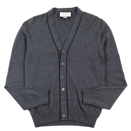 GUCCI cardigan 429901 Main: 100% wool gray mens XS Used Authentic
