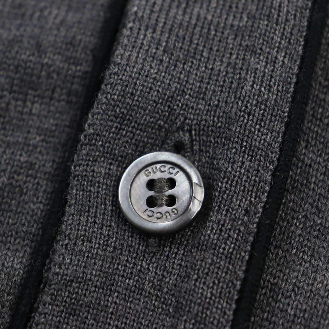 GUCCI cardigan 429901 Main: 100% wool gray mens XS Used Authentic
