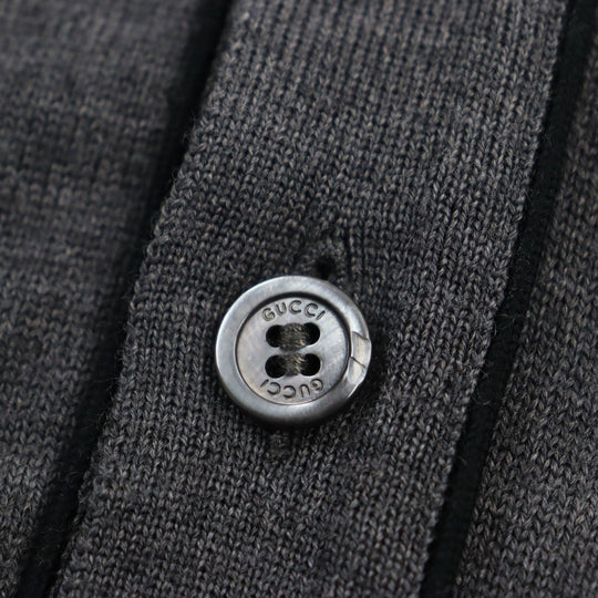 GUCCI cardigan 429901 Main: 100% wool gray mens XS Used Authentic