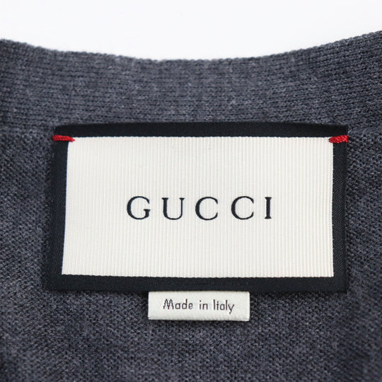 GUCCI cardigan 429901 Main: 100% wool gray mens XS Used Authentic