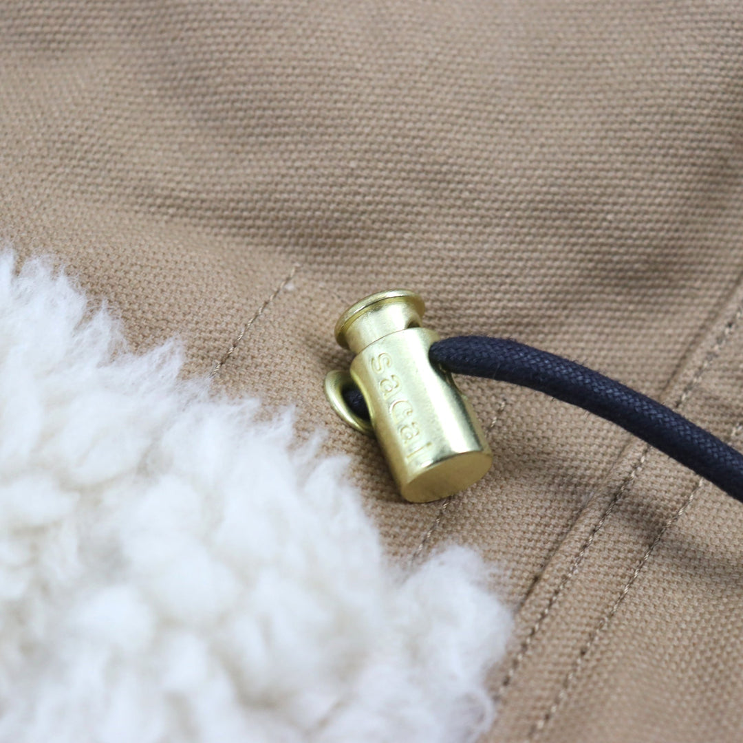 Sacai coat 23-03109 M Outer: 100% cotton, pile: 100% wool, ground: 55% acrylic, 45% polyester, padding: 100% polyester, lining: 100% polyester khaki Canvas Parka Siberian Canvas Hoodie Siberian Coat mens 1 Used Authentic
