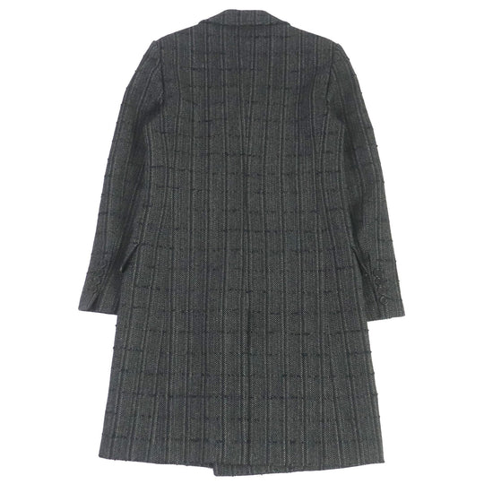 SAINT LAURENT PARIS Chester coat 574784 Outer: 93% wool, Outer: 6% polyamide (nylon), Outer: 1% mohair, Lining: 60% cupra, Lining: 40% cotton, Pocket lining: 100% cotton black mens 44 Used Authentic