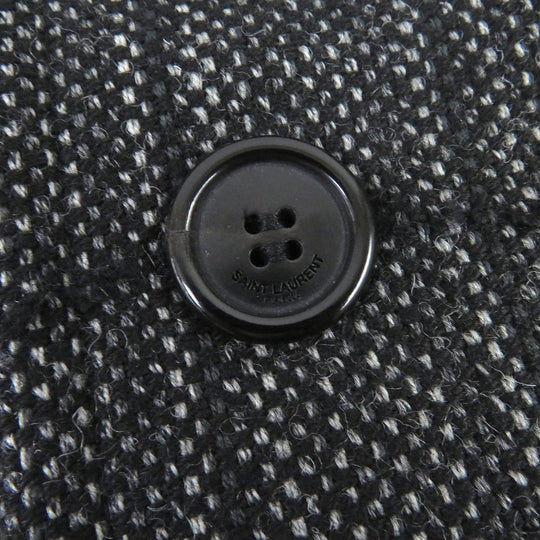 SAINT LAURENT PARIS Chester coat 574784 Outer: 93% wool, Outer: 6% polyamide (nylon), Outer: 1% mohair, Lining: 60% cupra, Lining: 40% cotton, Pocket lining: 100% cotton black mens 44 Used Authentic