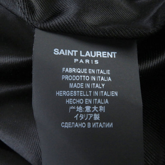 SAINT LAURENT PARIS Chester coat 574784 Outer: 93% wool, Outer: 6% polyamide (nylon), Outer: 1% mohair, Lining: 60% cupra, Lining: 40% cotton, Pocket lining: 100% cotton black mens 44 Used Authentic