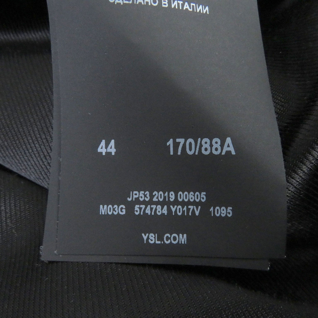 SAINT LAURENT PARIS Chester coat 574784 Outer: 93% wool, Outer: 6% polyamide (nylon), Outer: 1% mohair, Lining: 60% cupra, Lining: 40% cotton, Pocket lining: 100% cotton black mens 44 Used Authentic