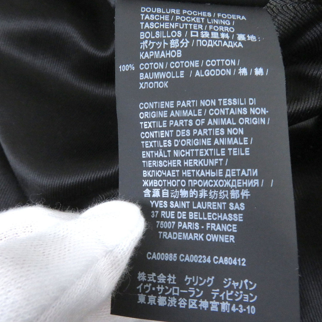 SAINT LAURENT PARIS Chester coat 574784 Outer: 93% wool, Outer: 6% polyamide (nylon), Outer: 1% mohair, Lining: 60% cupra, Lining: 40% cotton, Pocket lining: 100% cotton black mens 44 Used Authentic