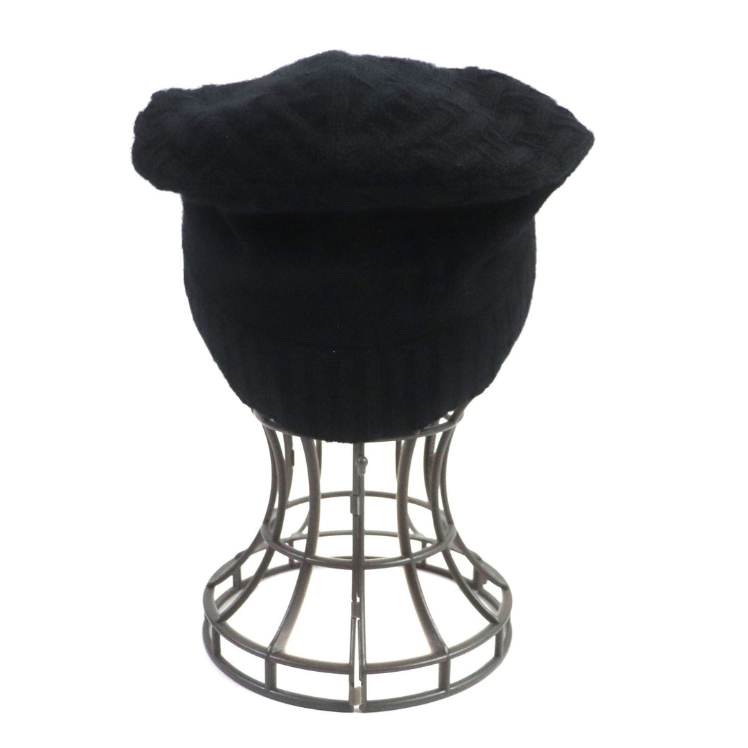 HERMES Knit cap Main: 100% cashmere black mens S Used Authentic