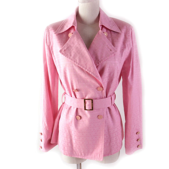 LEONARD Jacket 0351454 Main: 71% silk, Main: 27% cotton, Main: 2% polyurethane, Part: 100% cotton pink Women 11R Used Authentic