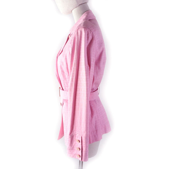 LEONARD Jacket 0351454 Main: 71% silk, Main: 27% cotton, Main: 2% polyurethane, Part: 100% cotton pink Women 11R Used Authentic