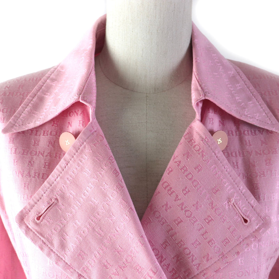 LEONARD Jacket 0351454 Main: 71% silk, Main: 27% cotton, Main: 2% polyurethane, Part: 100% cotton pink Women 11R Used Authentic
