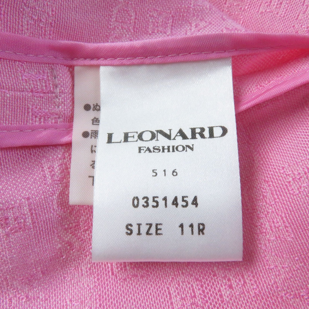 LEONARD Jacket 0351454 Main: 71% silk, Main: 27% cotton, Main: 2% polyurethane, Part: 100% cotton pink Women 11R Used Authentic
