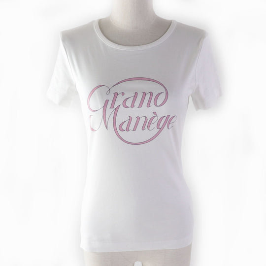 HERMES Short sleeve T-shirt Main: 100% cotton White pink GRAND MANAGE Women 34 Used Authentic