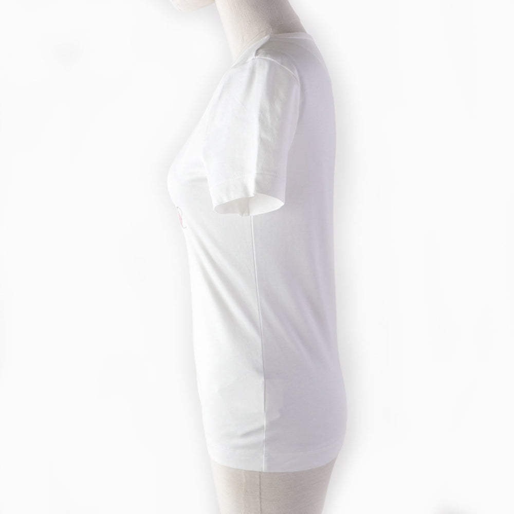 HERMES Short sleeve T-shirt Main: 100% cotton White pink GRAND MANAGE Women 34 Used Authentic