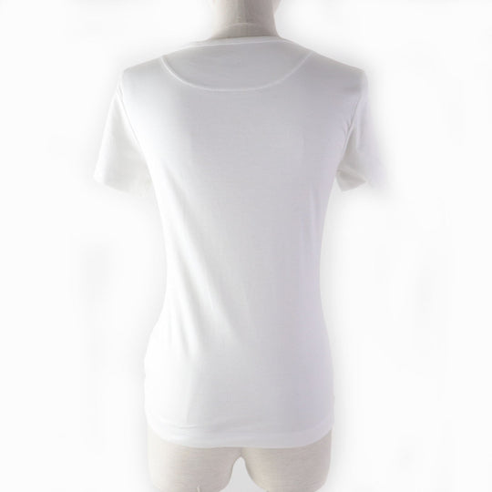 HERMES Short sleeve T-shirt Main: 100% cotton White pink GRAND MANAGE Women 34 Used Authentic