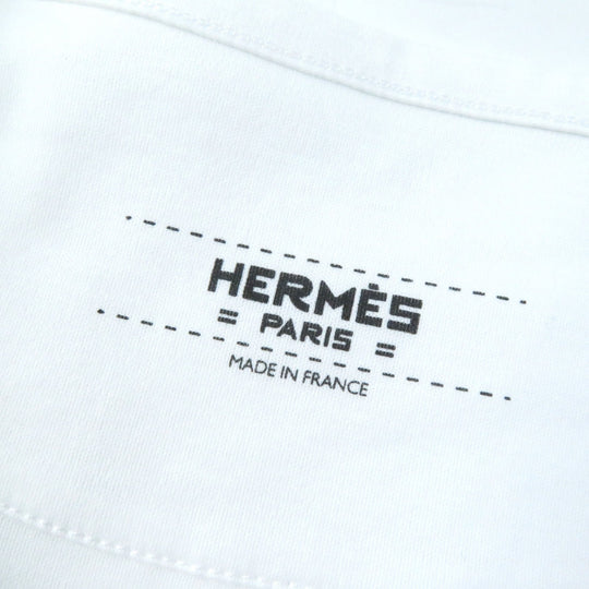 HERMES Short sleeve T-shirt Main: 100% cotton White pink GRAND MANAGE Women 34 Used Authentic