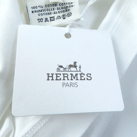 HERMES Short sleeve T-shirt Main: 100% cotton White pink GRAND MANAGE Women 34 Used Authentic