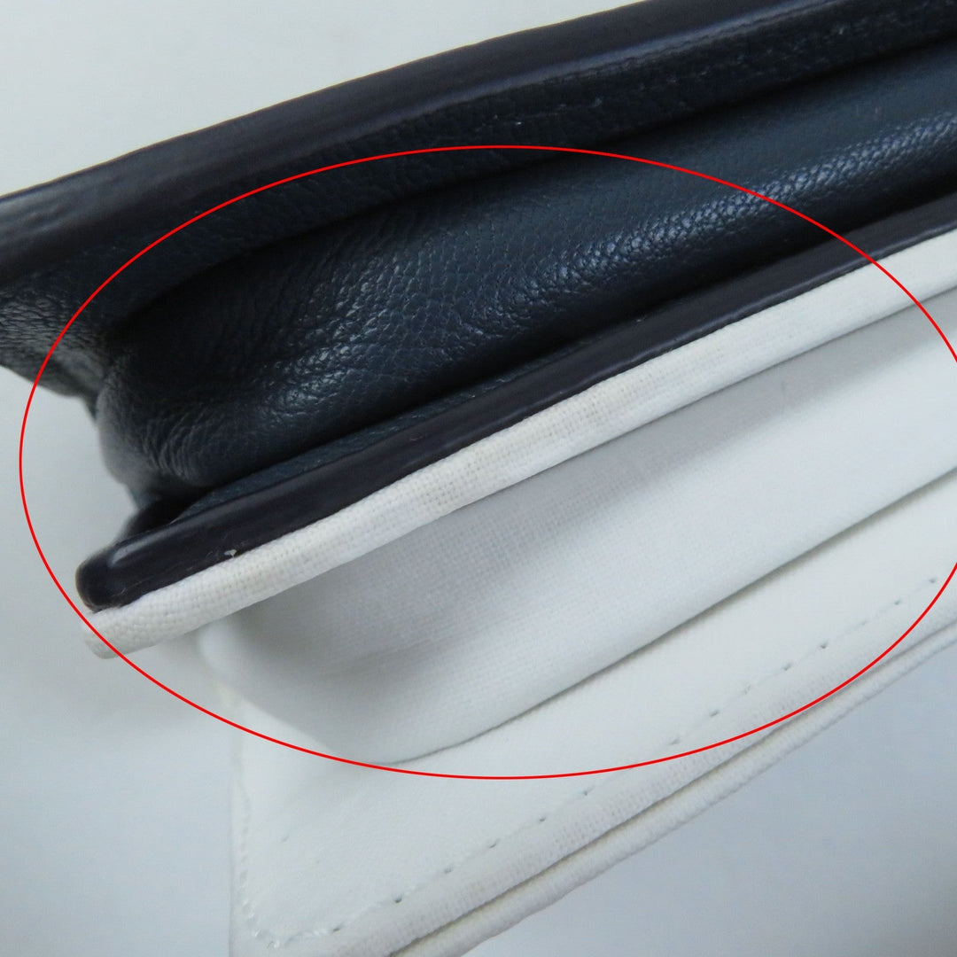 Maison Margiela Shoulder Bag SB1WD0002 Main: Leather Navy white NEW LOCK New Lock Horizontal Women Used Authentic