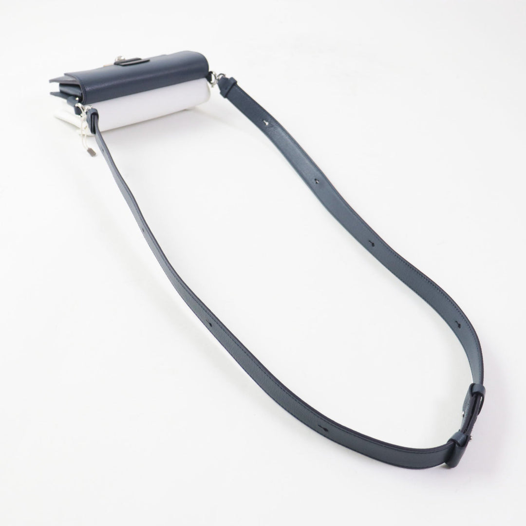 Maison Margiela Shoulder Bag SB1WD0002 Main: Leather Navy white NEW LOCK New Lock Horizontal Women Used Authentic