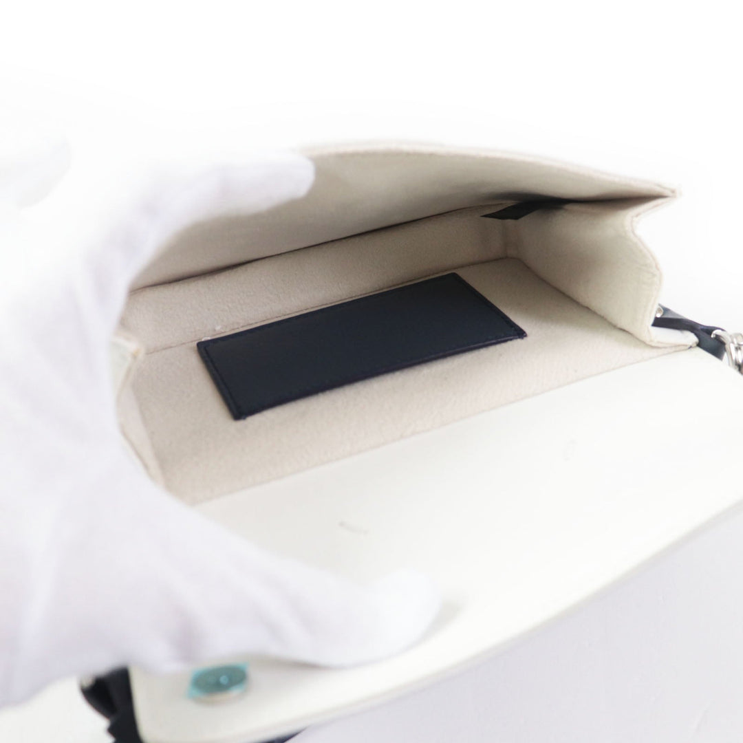 Maison Margiela Shoulder Bag SB1WD0002 Main: Leather Navy white NEW LOCK New Lock Horizontal Women Used Authentic