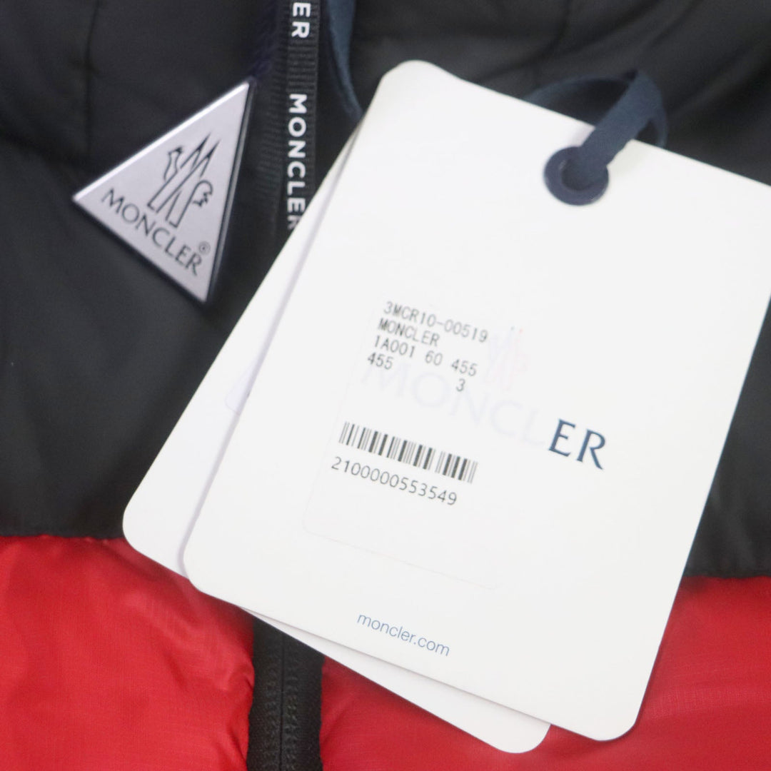MONCLER Down vest Outer: 100% nylon, Lining: 100% nylon, Filling: 90% down, Filling: 10% feather, Hood: 100% nylon, Collar: 100% nylon, Yoke: 100% nylon Red black OPHRYS mens 3 Used Authentic