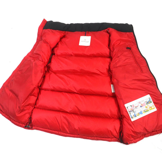MONCLER Down vest Outer: 100% nylon, Lining: 100% nylon, Filling: 90% down, Filling: 10% feather, Hood: 100% nylon, Collar: 100% nylon, Yoke: 100% nylon Red black OPHRYS mens 3 Used Authentic