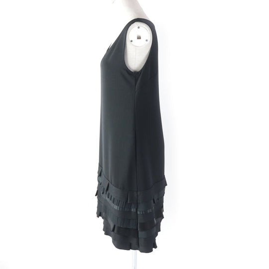 FOXEY one piece 36754 Main: 100% polyester, part: 33% rayon, part: 33% polyester, part: 29% wool, part: 5% polyurethane, other fabric: 65% polyester, 35% triacetate black Women 40 Used Authentic