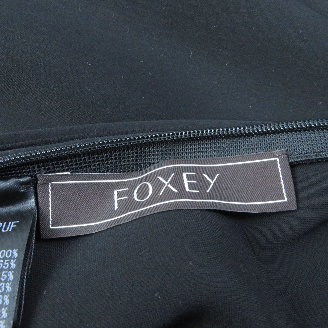 FOXEY one piece 36754 Main: 100% polyester, part: 33% rayon, part: 33% polyester, part: 29% wool, part: 5% polyurethane, other fabric: 65% polyester, 35% triacetate black Women 40 Used Authentic