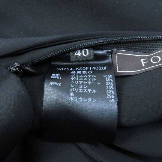 FOXEY one piece 36754 Main: 100% polyester, part: 33% rayon, part: 33% polyester, part: 29% wool, part: 5% polyurethane, other fabric: 65% polyester, 35% triacetate black Women 40 Used Authentic