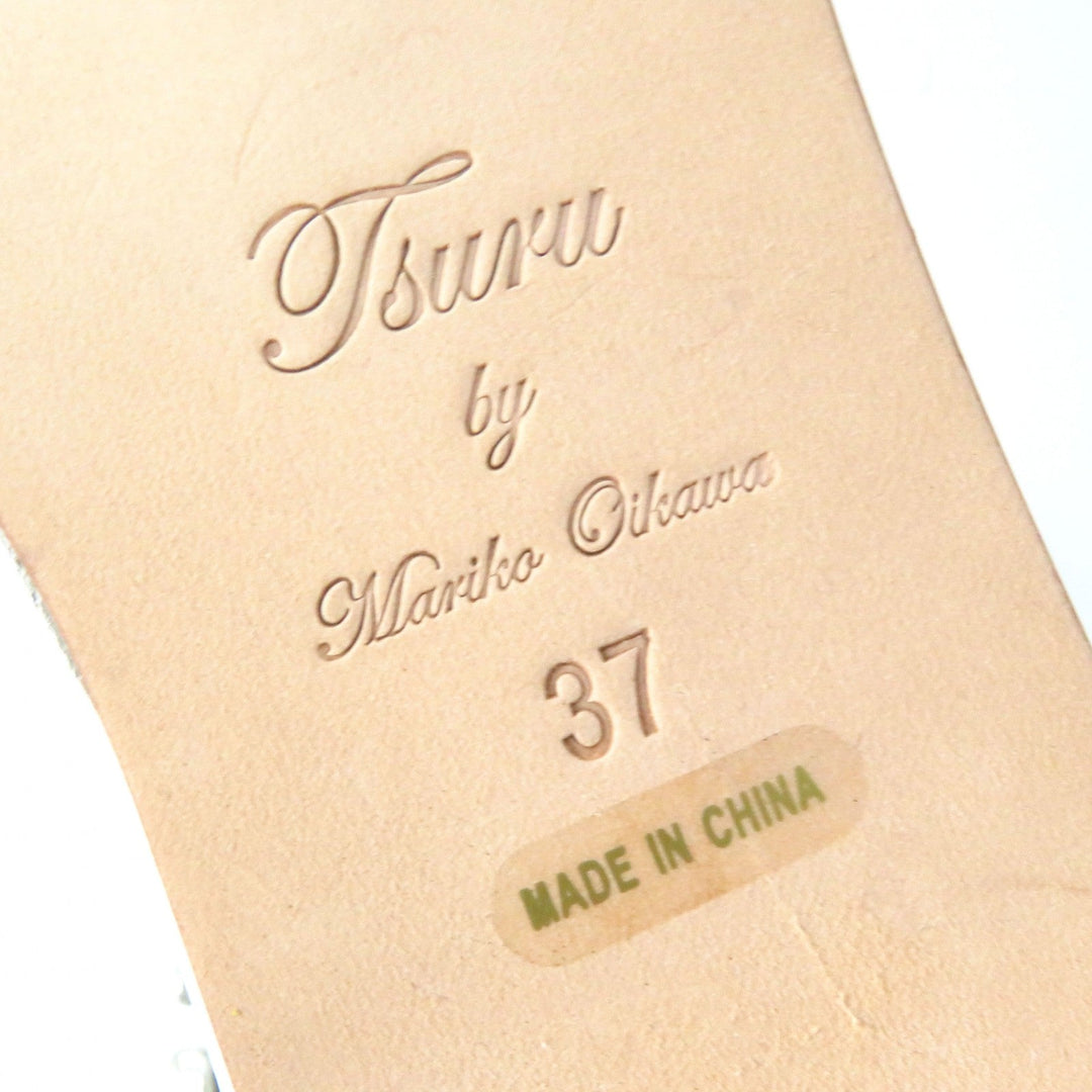 Tsuru by Mariko Oikawa Sandals Main: Leather White multicolor Minty Women 37 Used Authentic