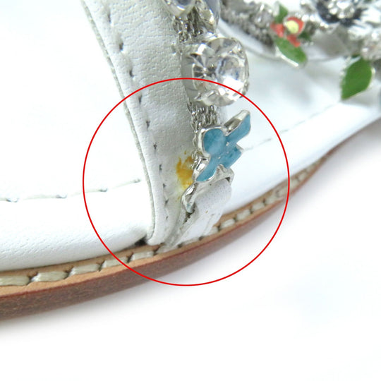 Tsuru by Mariko Oikawa Sandals Main: Leather White multicolor Minty Women 37 Used Authentic