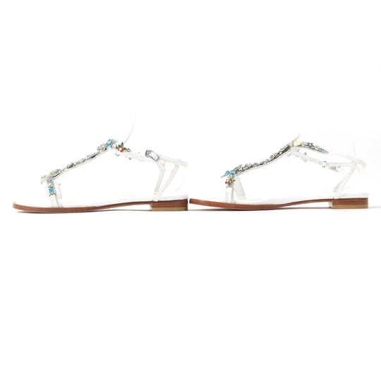 Tsuru by Mariko Oikawa Sandals Main: Leather White multicolor Minty Women 37 Used Authentic