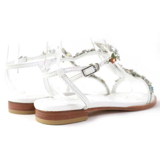 Tsuru by Mariko Oikawa Sandals Main: Leather White multicolor Minty Women 37 Used Authentic