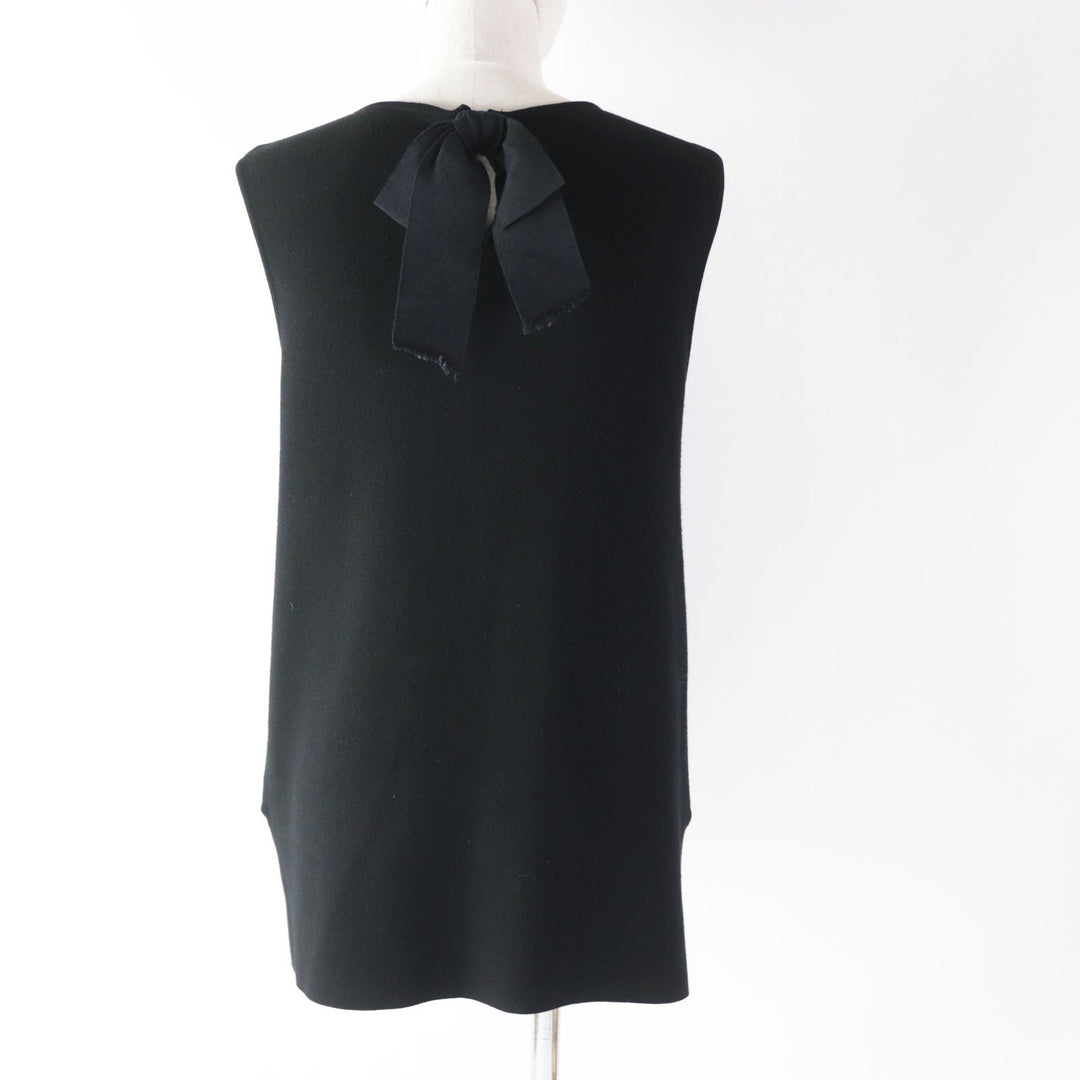 FOXEY one piece 36754 Outer material: 67% rayon, Outer material: 33% polyester black Two-frill ruffle hem dress Women 40 Used Authentic