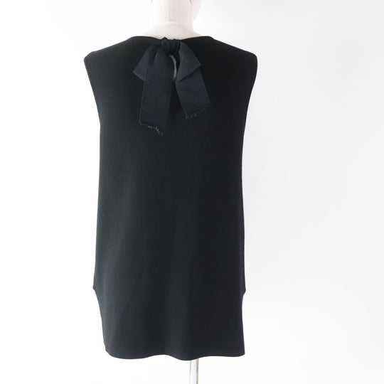 FOXEY one piece 36754 Outer material: 67% rayon, Outer material: 33% polyester black Two-frill ruffle hem dress Women 40 Used Authentic