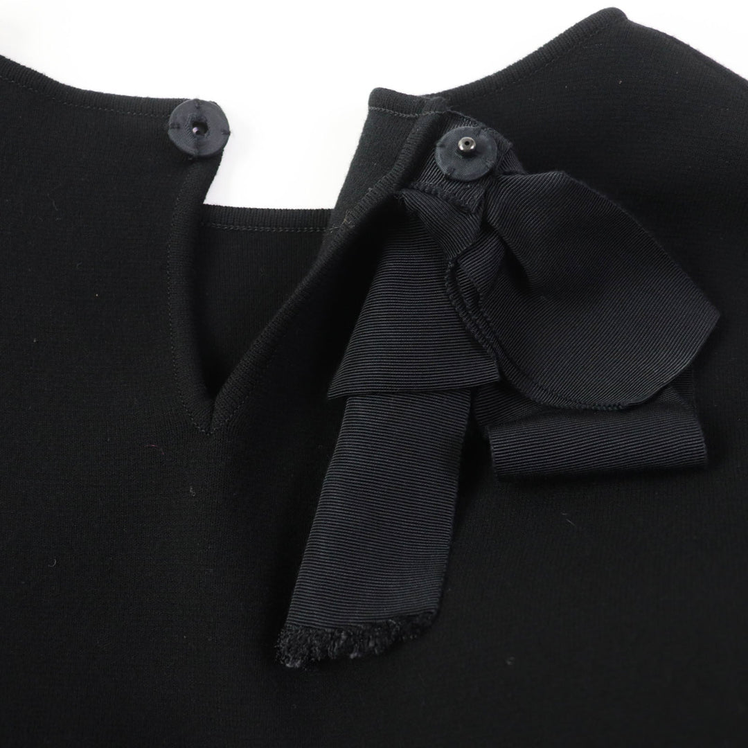 FOXEY one piece 36754 Outer material: 67% rayon, Outer material: 33% polyester black Two-frill ruffle hem dress Women 40 Used Authentic