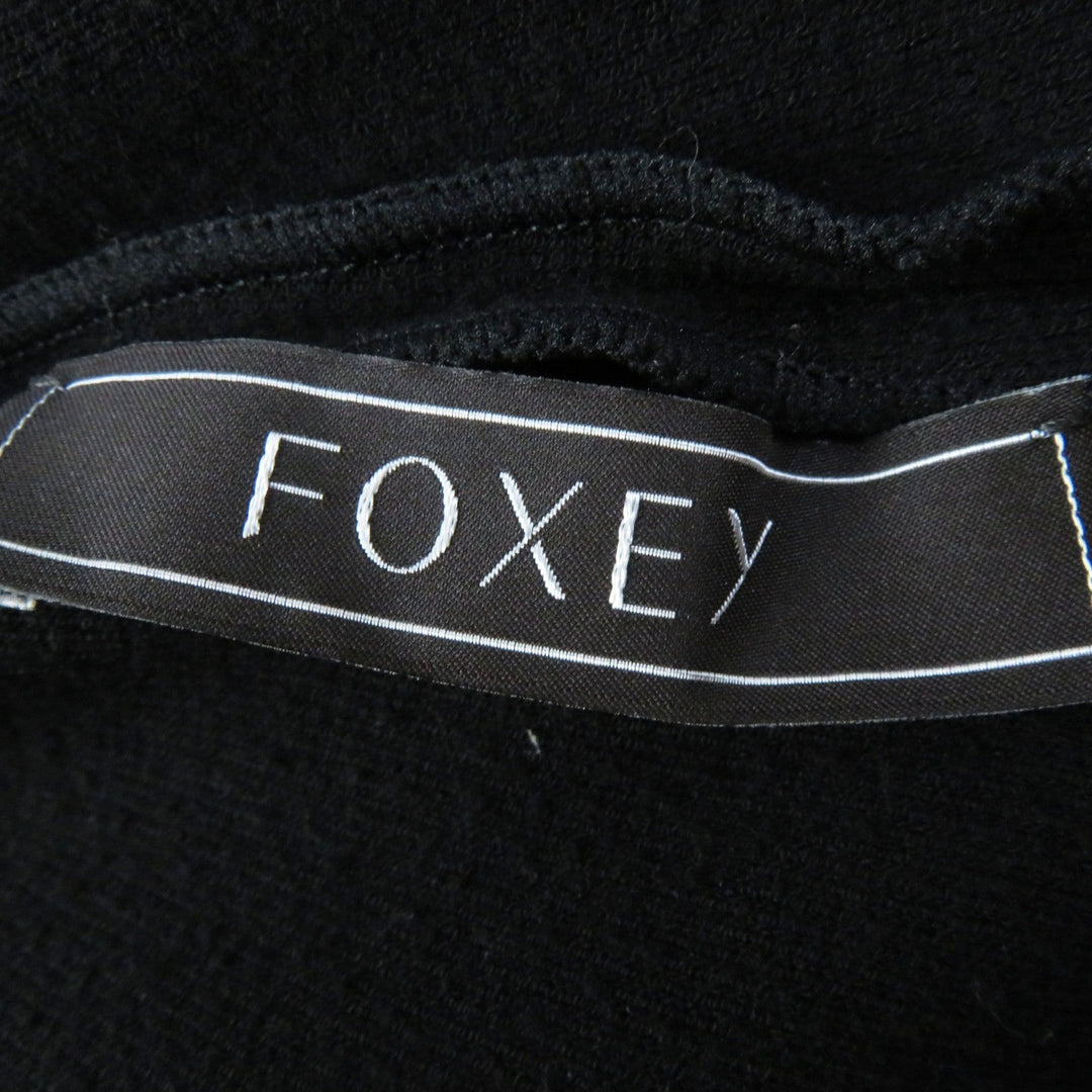 FOXEY one piece 36754 Outer material: 67% rayon, Outer material: 33% polyester black Two-frill ruffle hem dress Women 40 Used Authentic